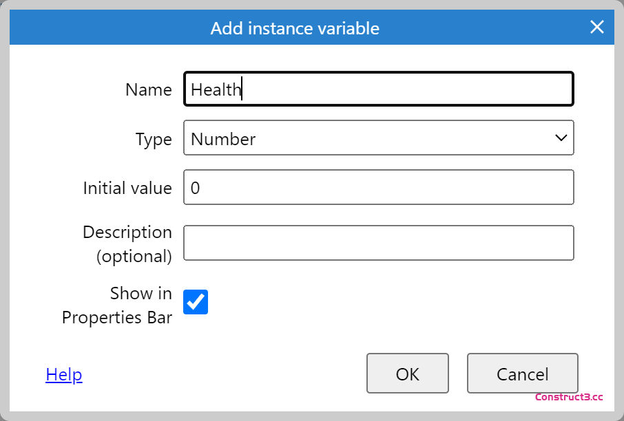 添加 / 编辑实例变量对话框 添加 / 编辑实例变量对话框