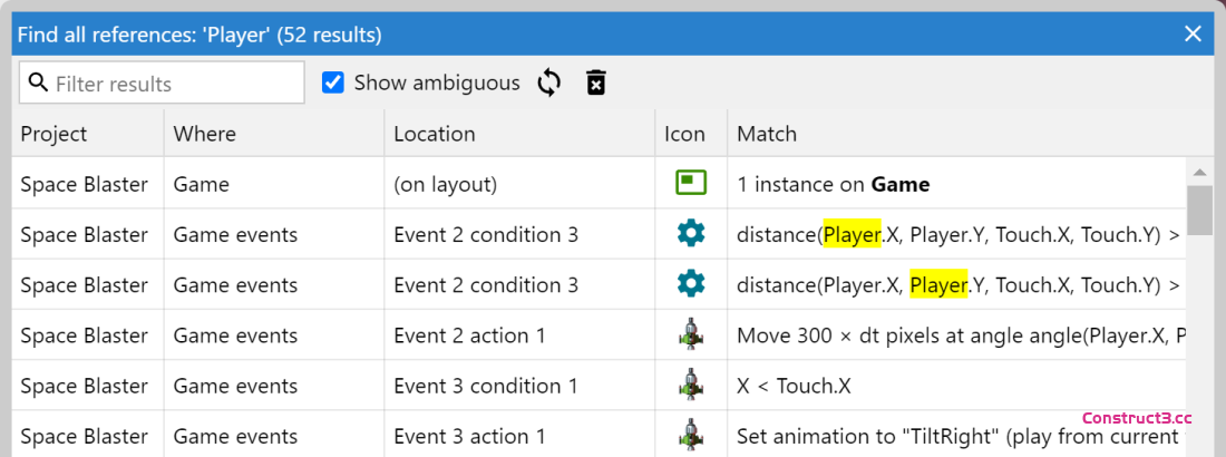 查找结果栏 查找结果栏