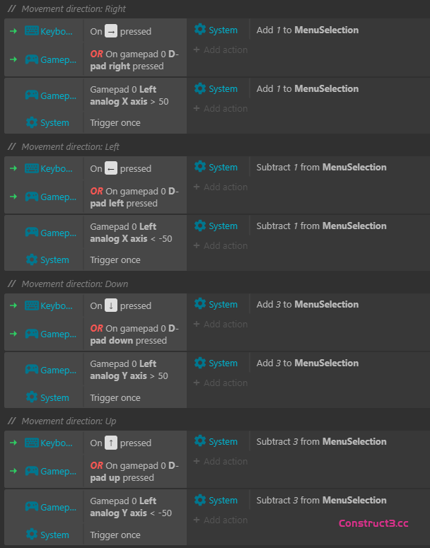 为键盘或游戏手柄输入创建菜单 为键盘或游戏手柄输入创建菜单
