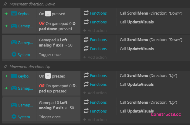 为键盘或游戏手柄输入创建菜单 为键盘或游戏手柄输入创建菜单